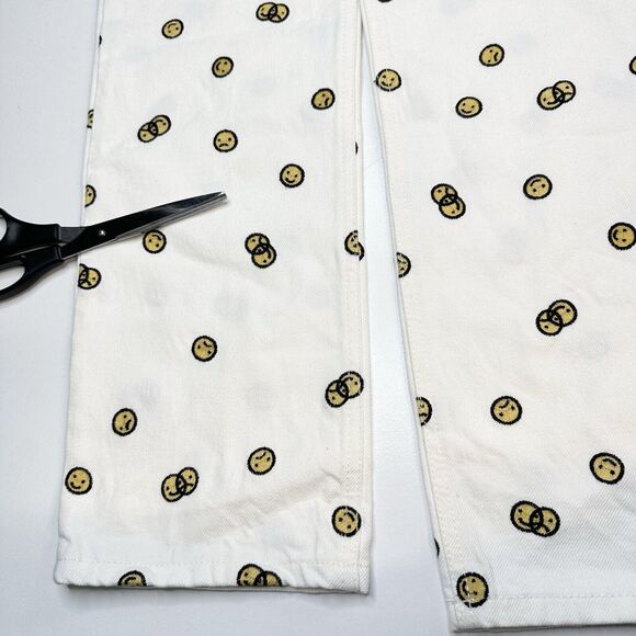 Reformation Jeans 26 High Rise Straight Mixed Emotions White Embroidered *Spot - Picture 5 of 13